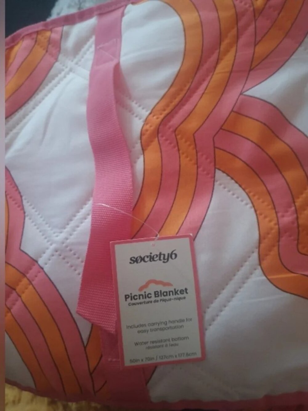 SOCIETY6 Picnic Blanket (Pink and Orange) - NWT
